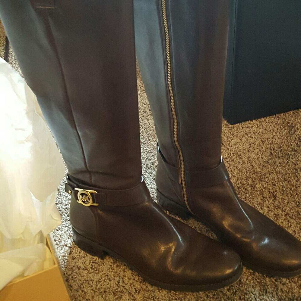 Black/Brown Michael Kors riding boots